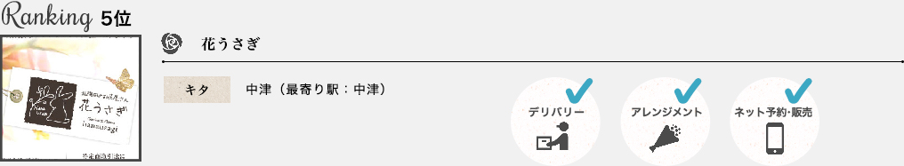 花うさぎ ミナミ 中津(最寄り駅:中津)